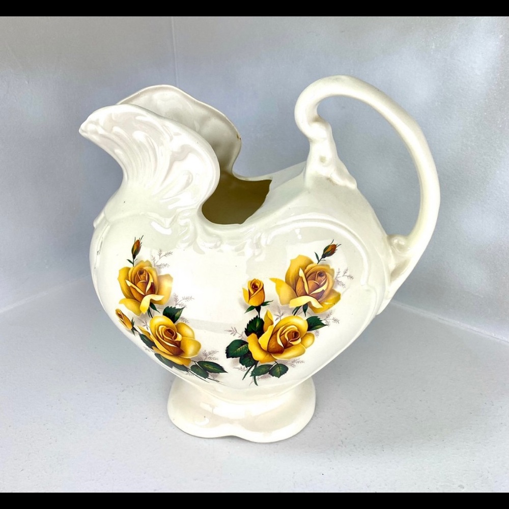 Large Cramer Mold Yellow Roses Pitcher